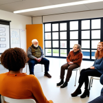 Community Mentorship Launch**

*   **Prompt:** Diverse group of people at a community center, some older, some younger, engaging in a lively discussion. Workshop setting with flip charts and smiling faces. Focus on connection and sharing knowledge. Warm, inviting atmosphere. Dutch setting.

**